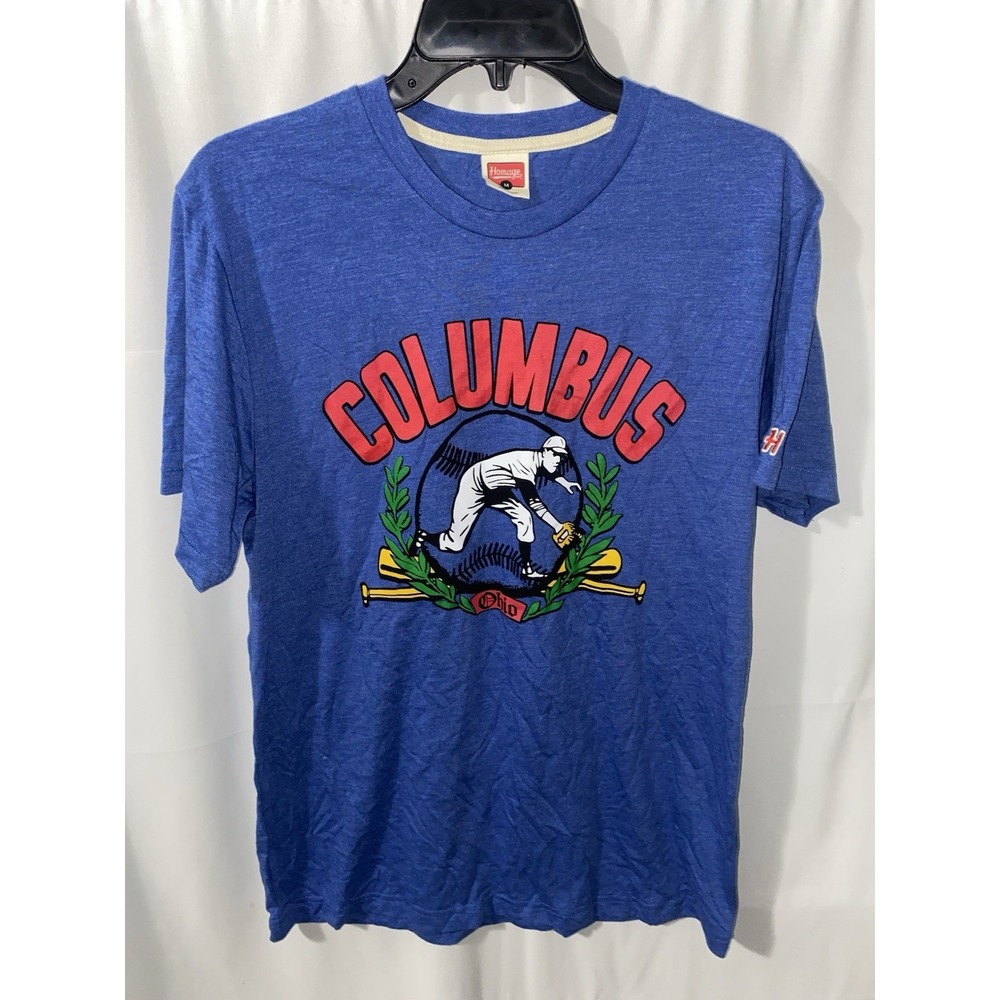 Homage Columbus Ohio Baseball Blue T Shirt Medium Clippers